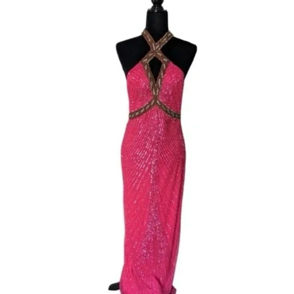 Chic Backless Pink Evening Dress